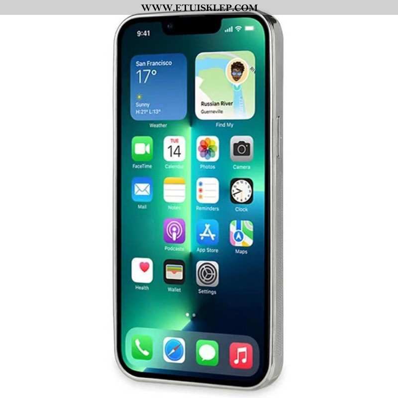 Etui do iPhone 14 Sztuczna Skóra Krokodyla Z Paskiem Podtrzymującym